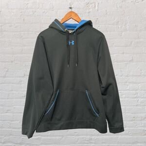 Under Armour Men's Loose Fit Hoodie Black Blue Long Sleeve‎ Sweatshirt Medium